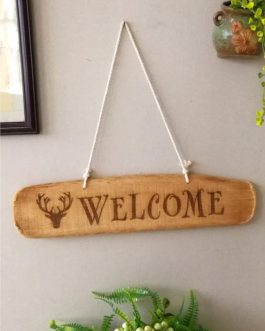 ahşap markalama tabela welcome